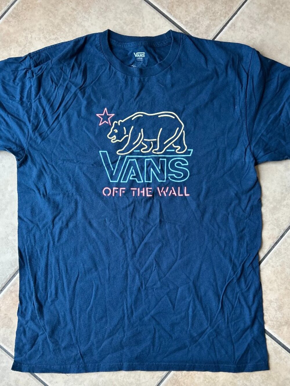 Blue Vans California Bear Graphic Tee Size L